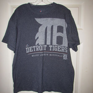 DETROIT TIGERS Large Tee T-Shirt Majestic Gray MLB
